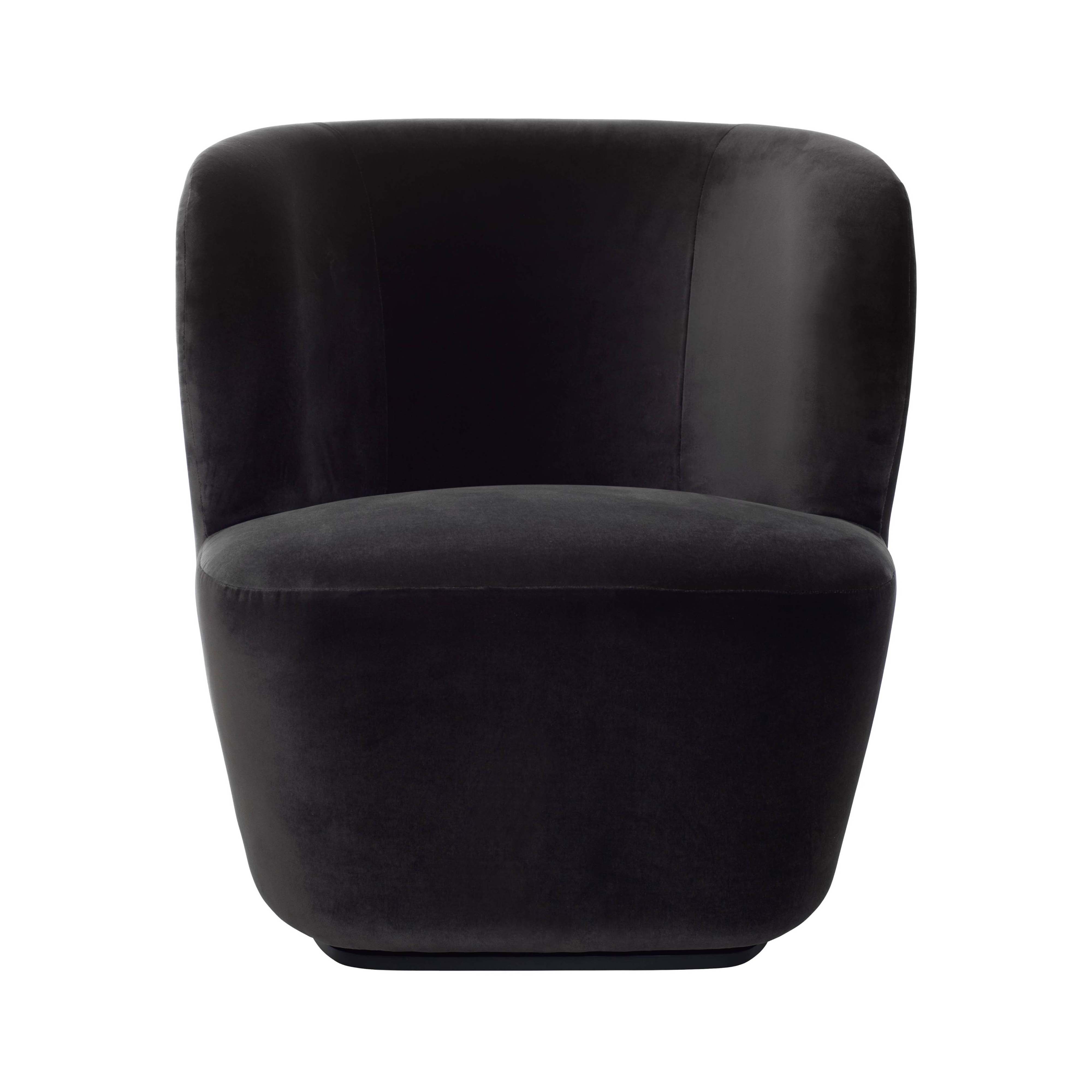 Stay Lounge Chair: Swivel + Black + Velluto