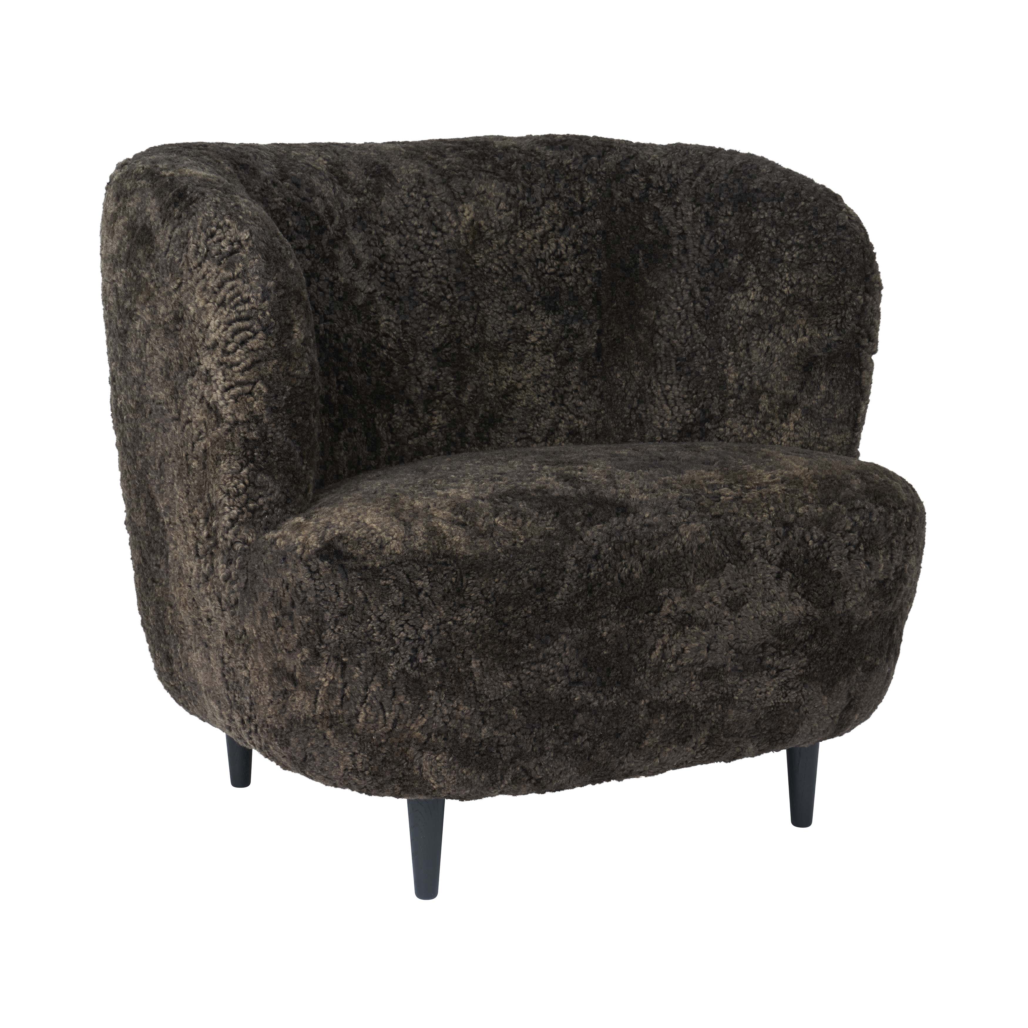 Stay Lounge Chair Large: Wood Base + Semi Matt Lacquered Black Stained Oak