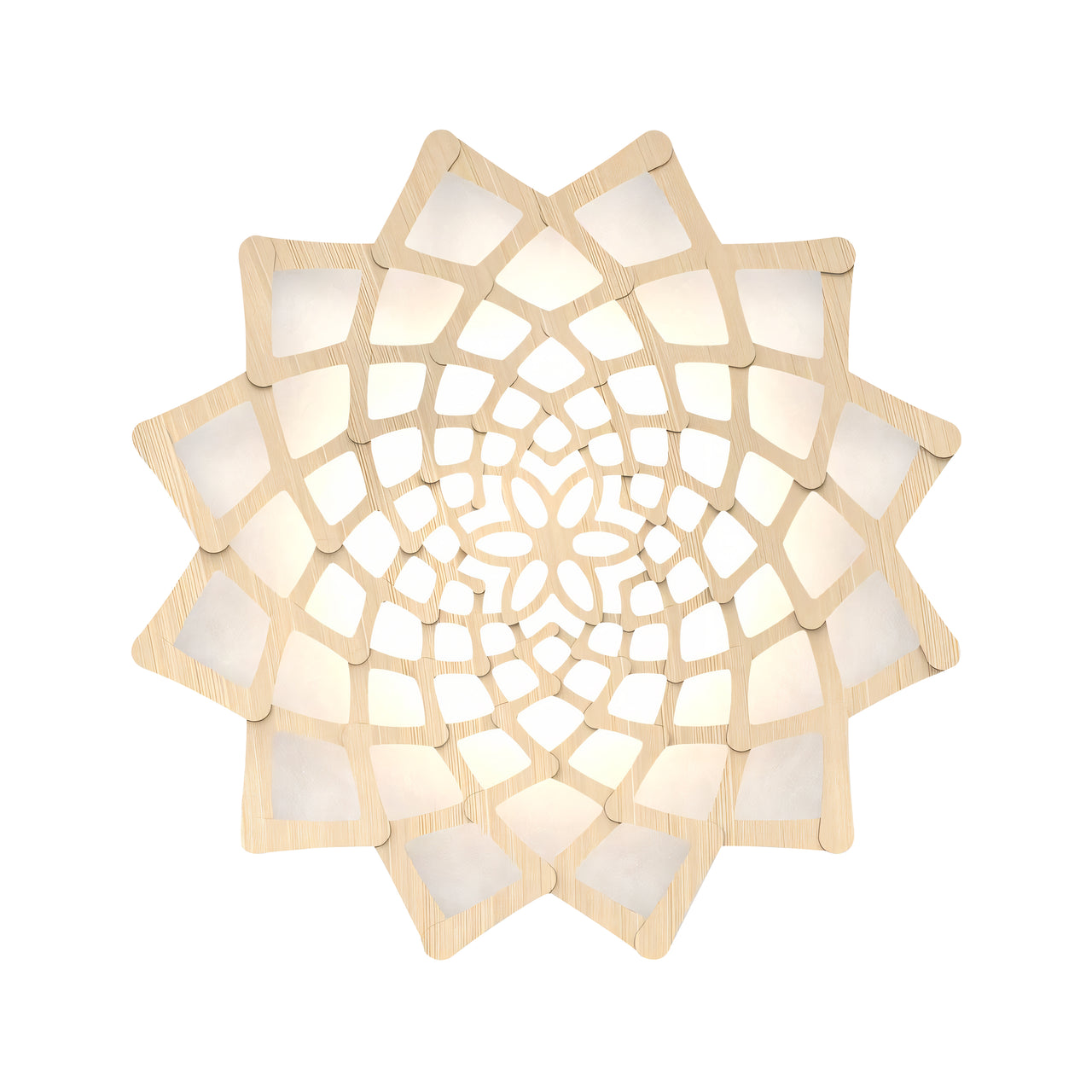 Sunflower Wall Light: Large + Bamboo + White
