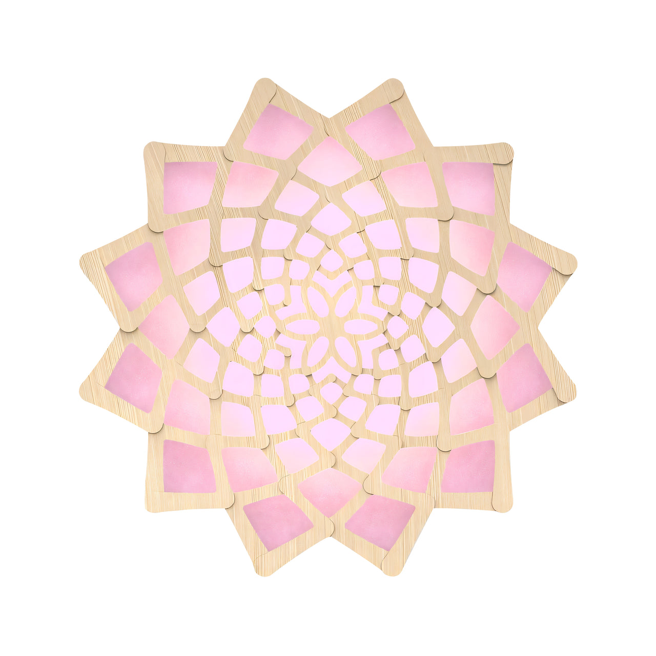 Sunflower Wall Light: Large + Bamboo + Pink