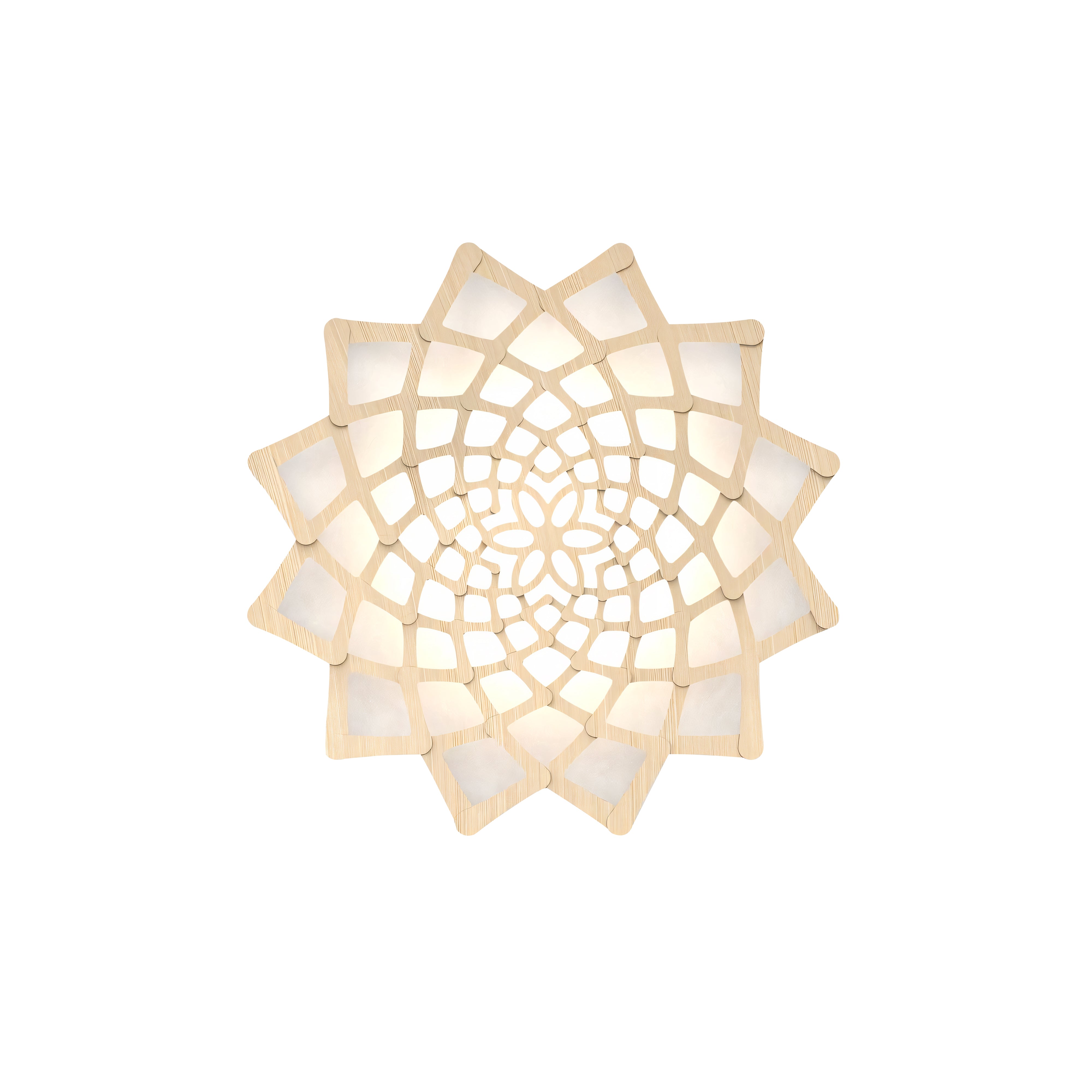 Sunflower Wall Light: Small + Bamboo + White