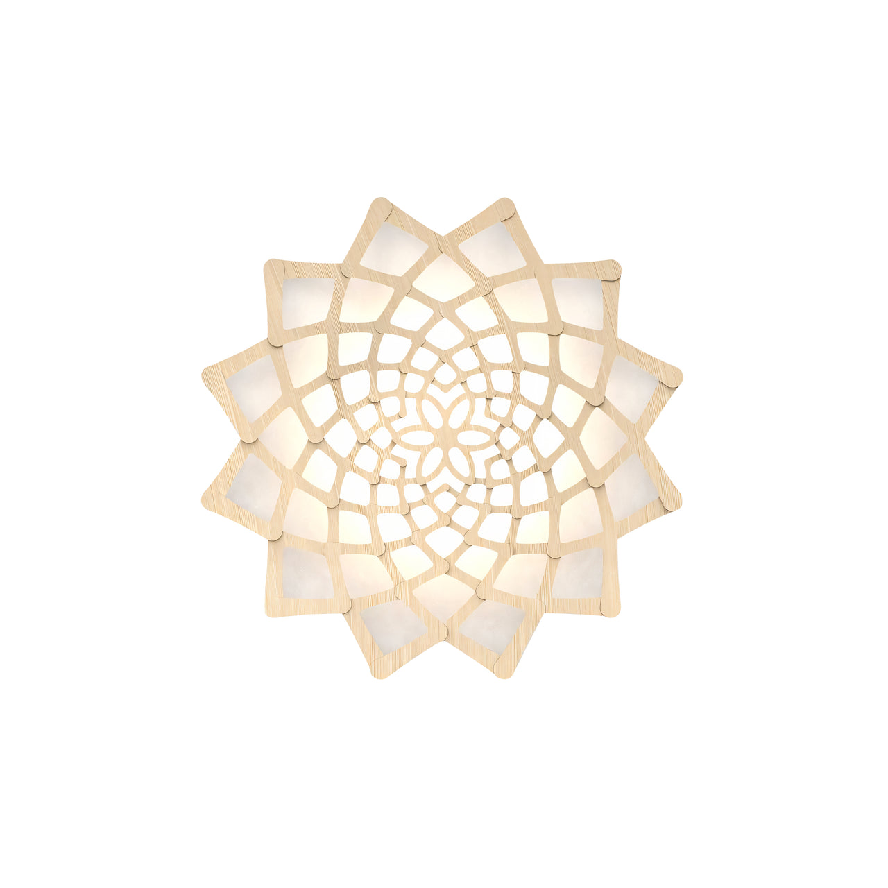 Sunflower Wall Light: Small + Bamboo + White