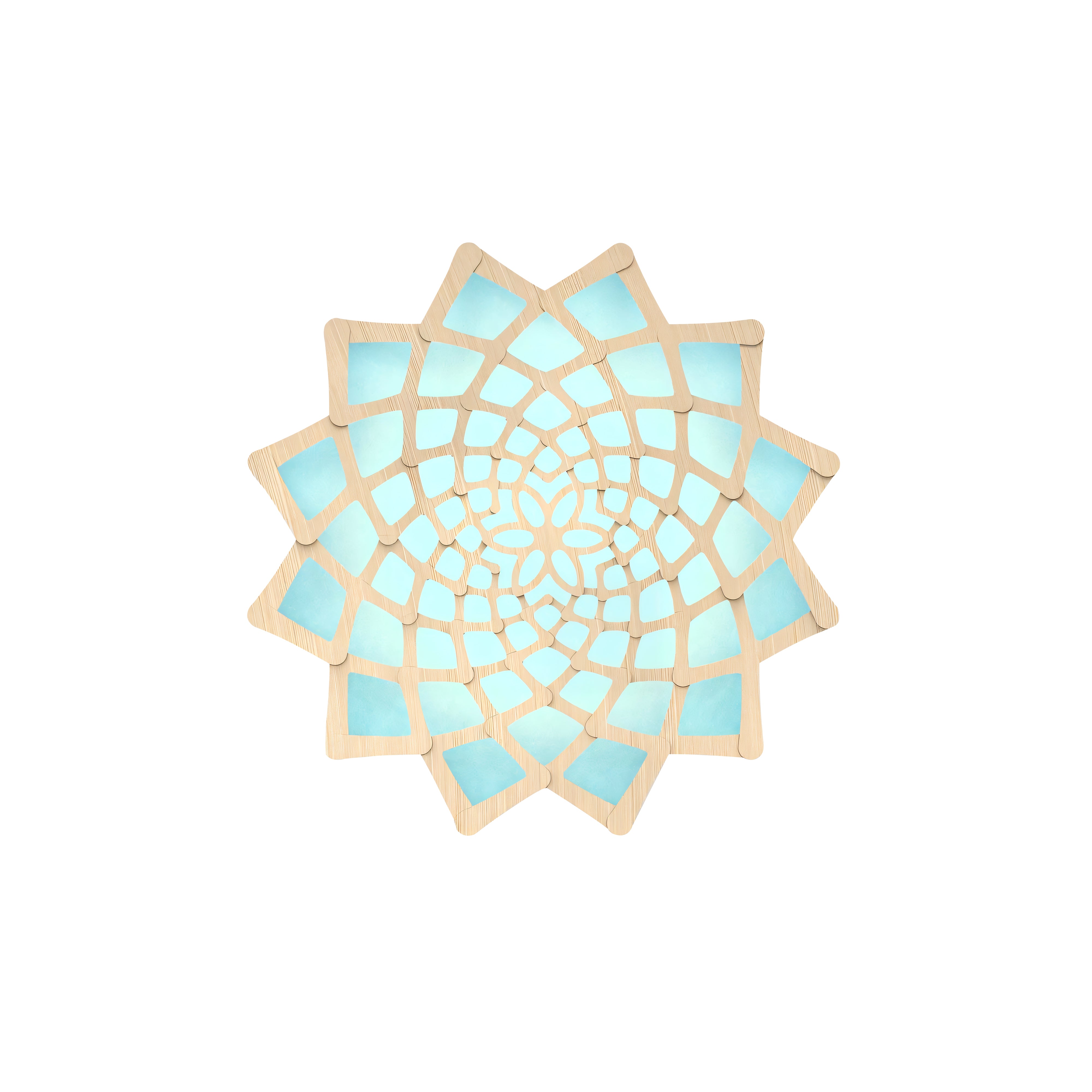 Sunflower Wall Light: Small + Bamboo + Blue