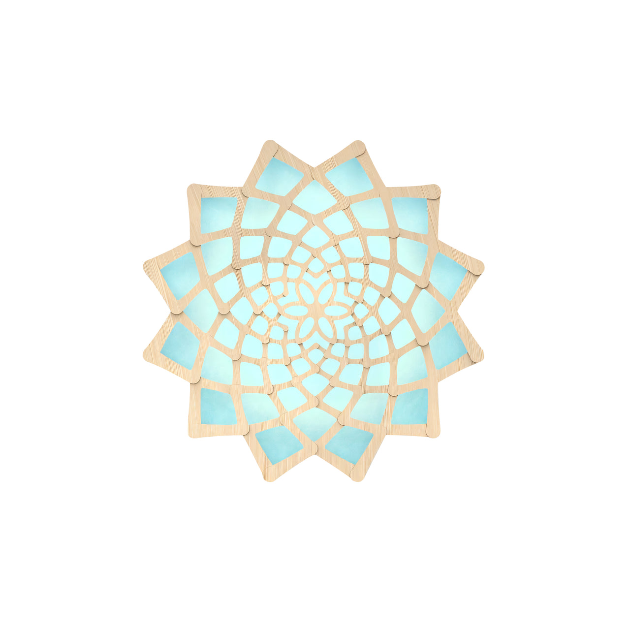 Sunflower Wall Light: Small + Bamboo + Blue