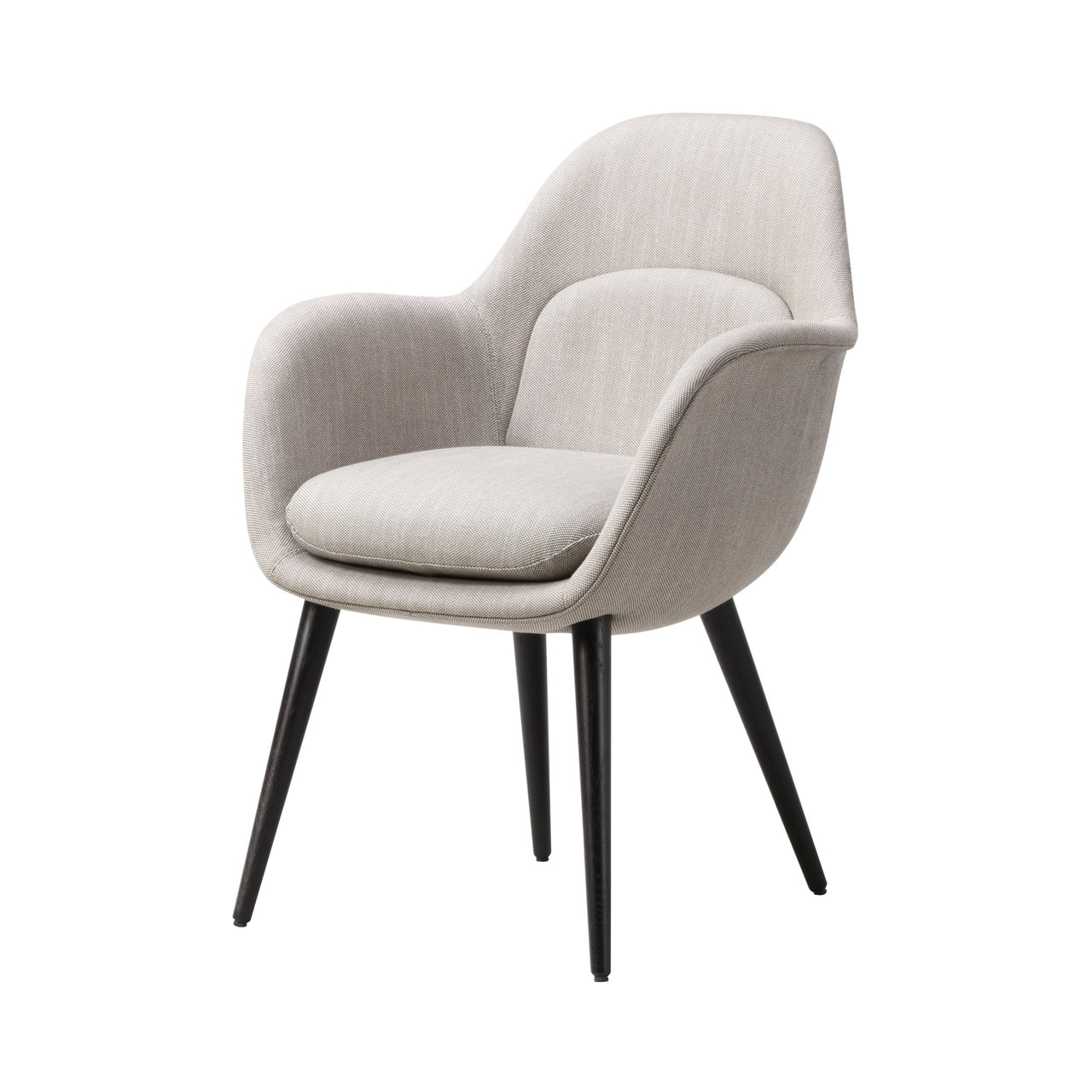 Swoon Dining Armchair: Black Lacquered