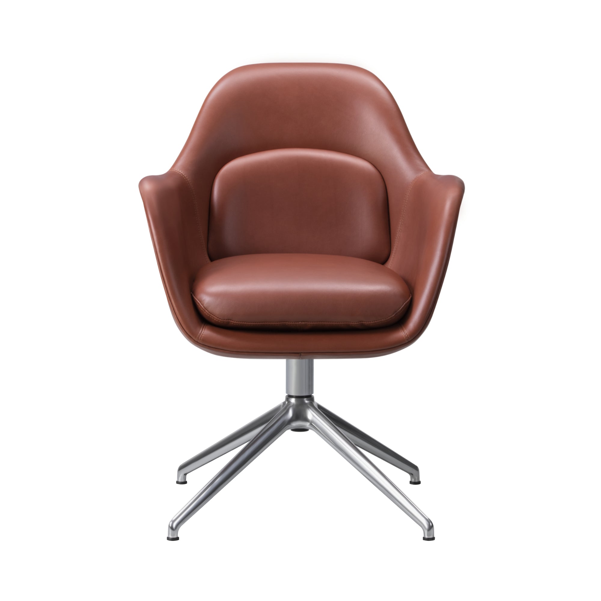 Swoon Dining Armchair: Swivel Base + Polished Aluminum