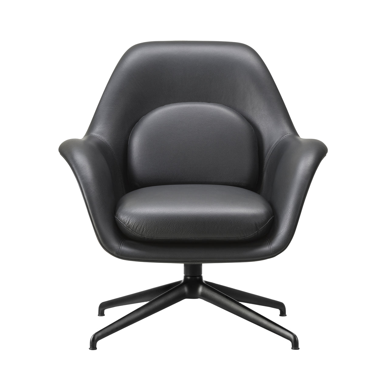 Swoon Lounge Chair Petit: Swivel Base + Black Steel