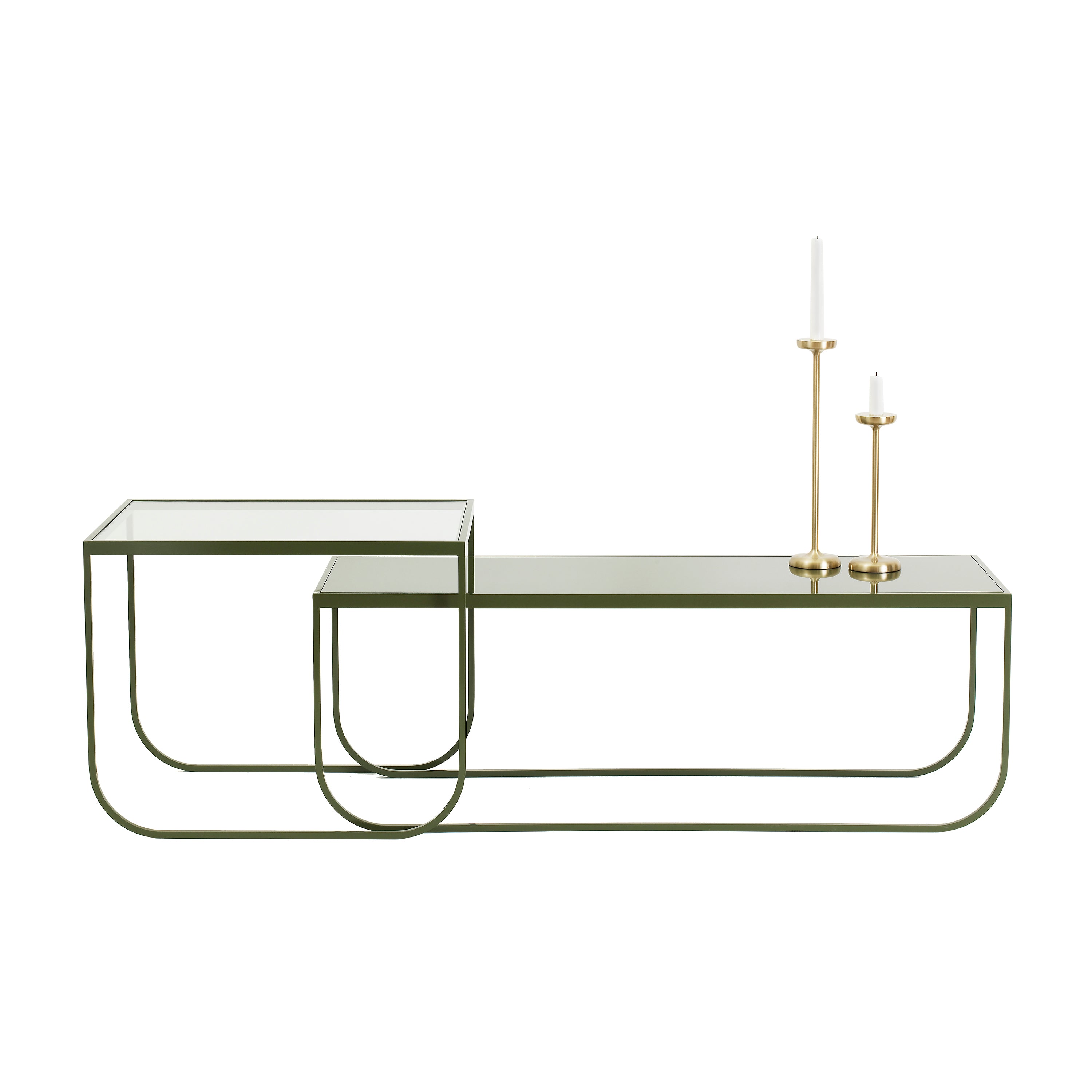 Tati Lounge Table: Large + Glass Top