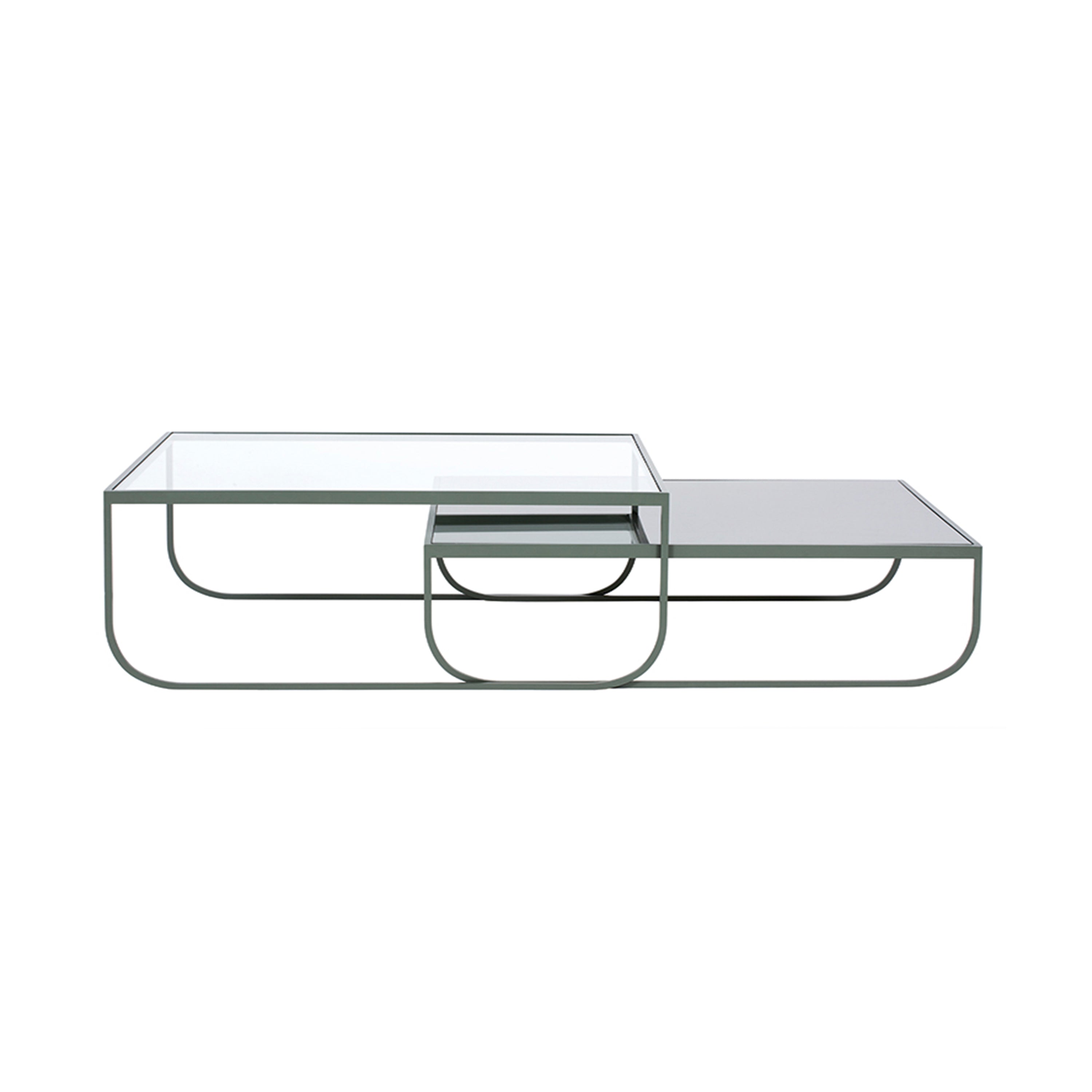 Tati Large Coffee Table: High + Glass Top