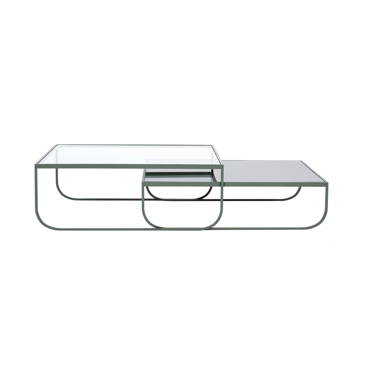 Tati Large Coffee Table: High + Glass Top