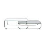 Tati Large Coffee Table: High + Glass Top