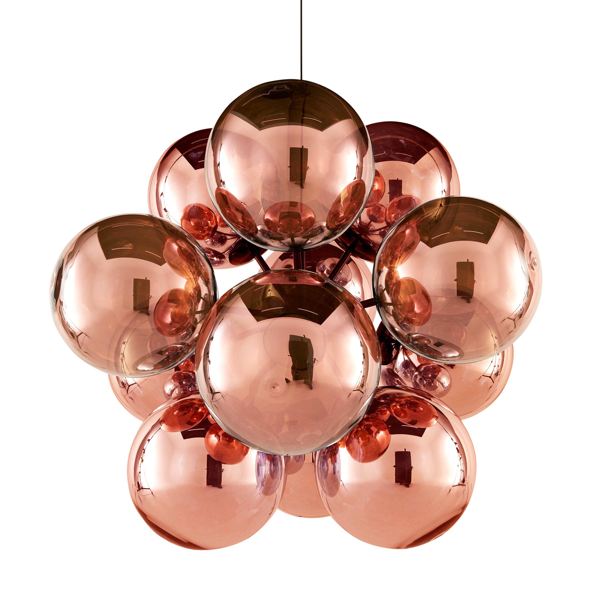 Globe Burst Chandelier: Copper