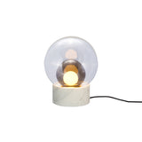 Boule Table Lamp: Transparent + Smoke Gray + Carrara White Stone