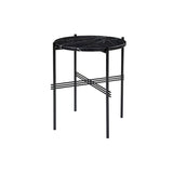 TS Round Side Table: Black + Black Marquina Marble