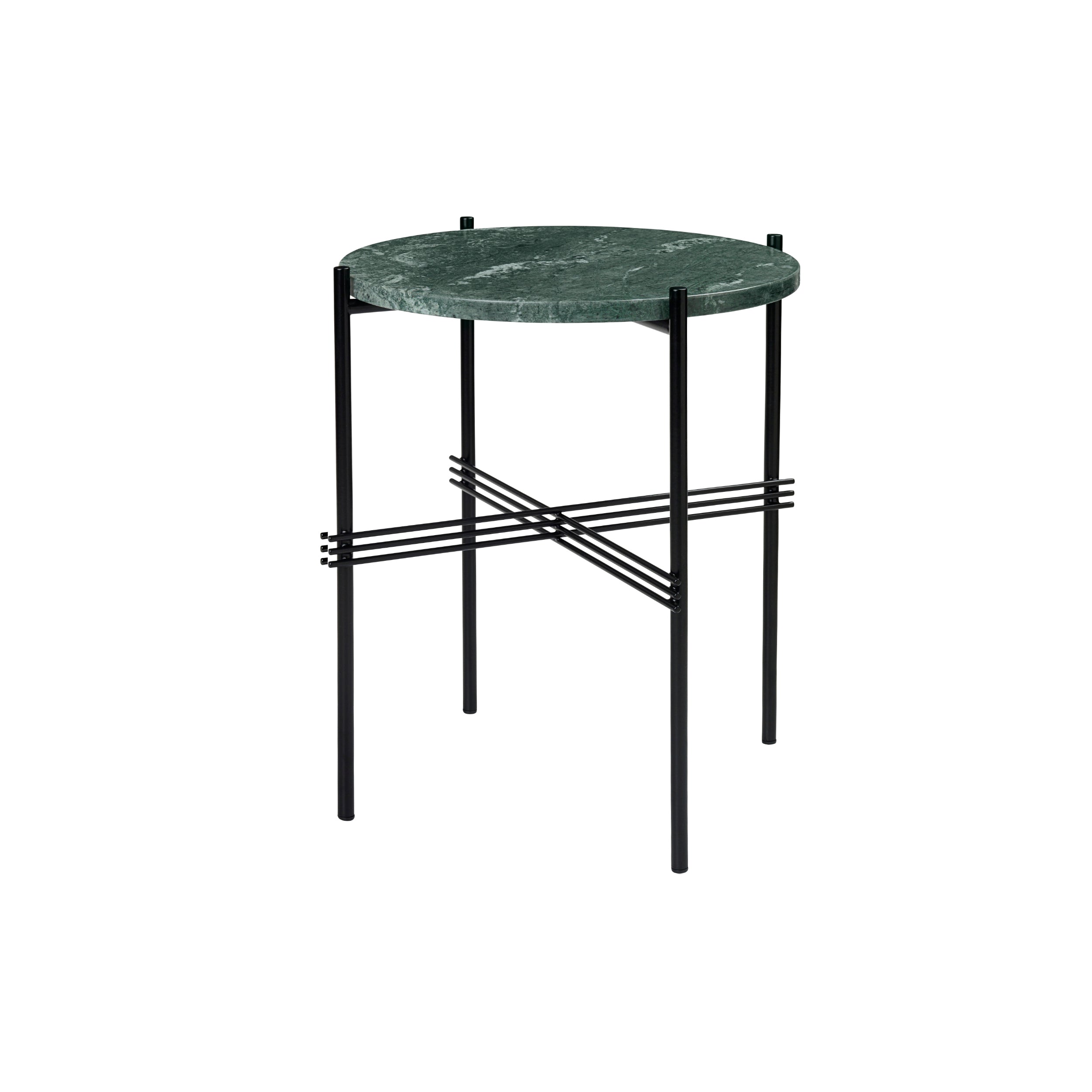 TS Round Side Table: Black + Green Guatemala Marble