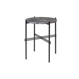 TS Round Side Table: Black + Grey Emperador Marble