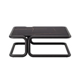 Tube Coffee Table: Black + Black Ceramic