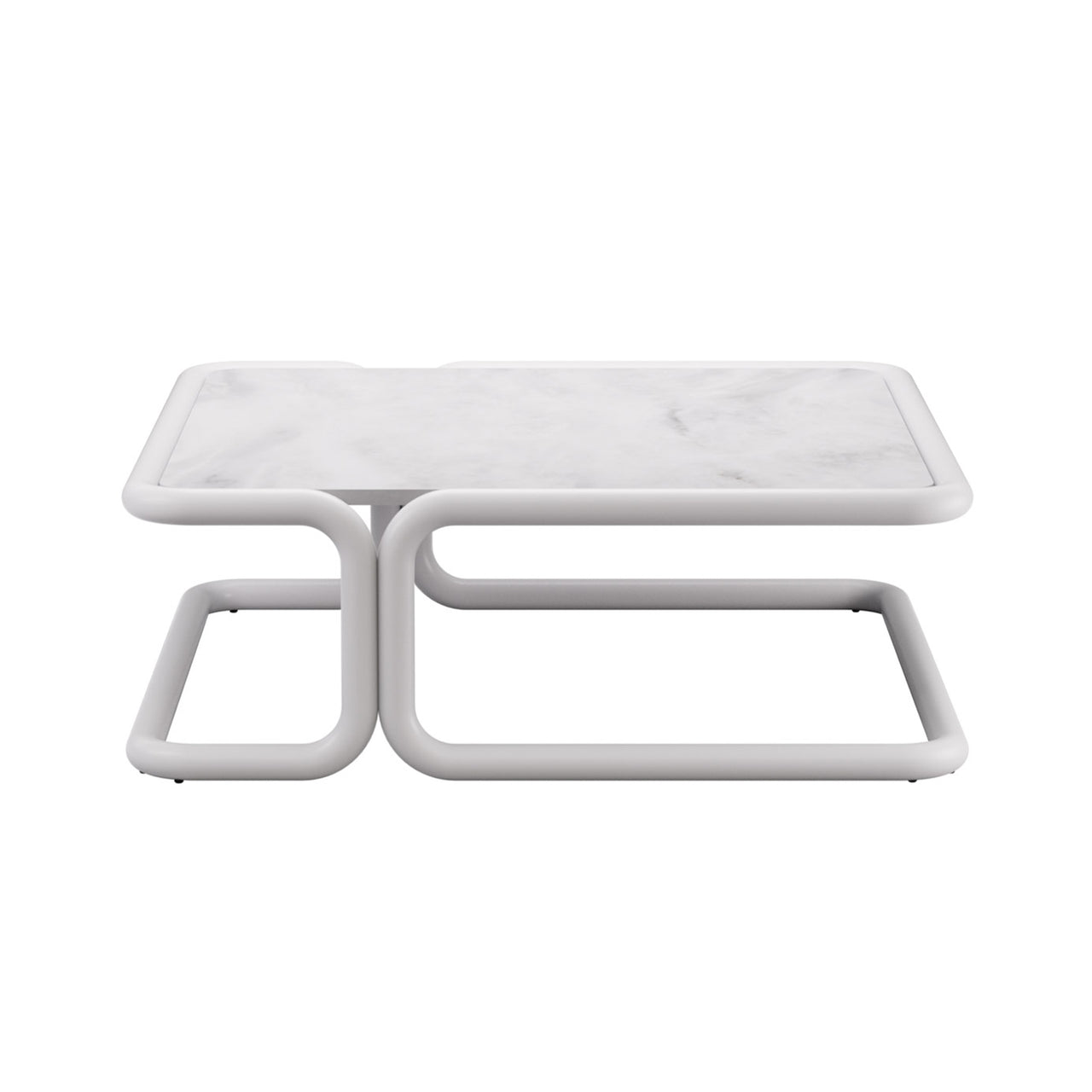 Tube Coffee Table: White + White Ceramic