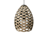 Tūī Pendant Light: Large + Bamboo + Black + Black