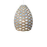 Tūī Pendant Light: Large + Bamboo + Blue + White