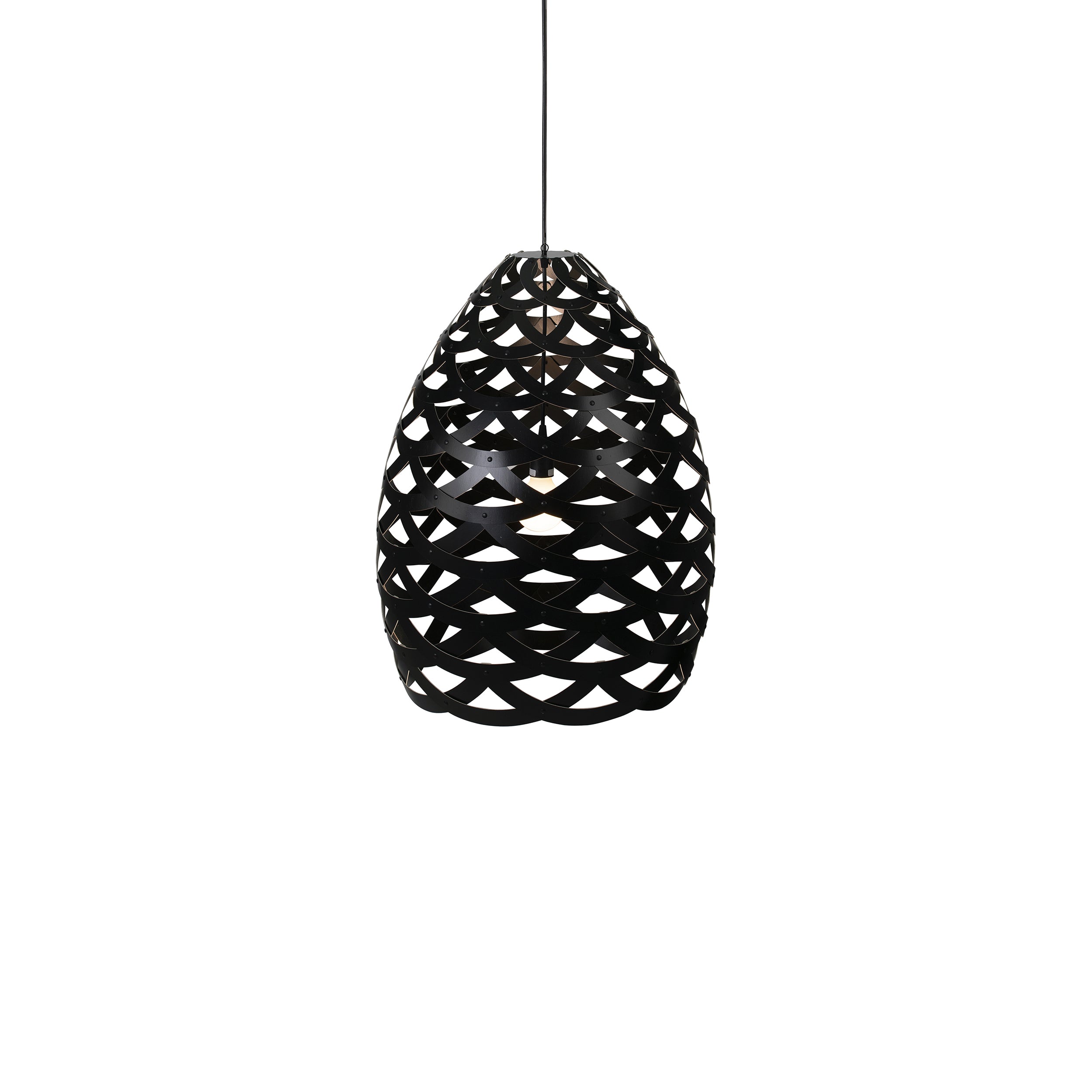 Tūī Pendant Light: Medium + Black + Black