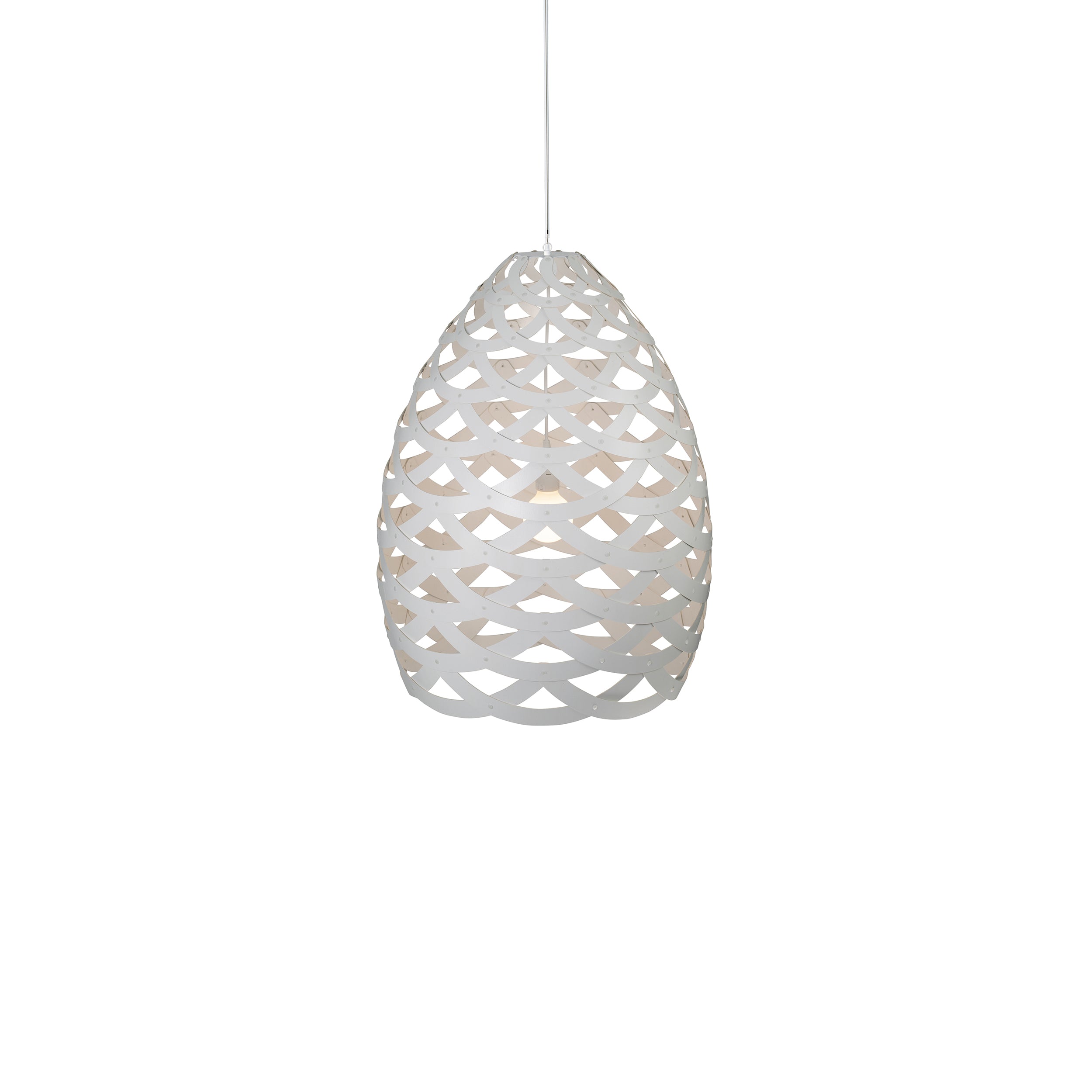Tūī Pendant Light: Medium + White + White