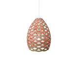 Tūī Pendant Light: Medium + Bamboo + Red + White