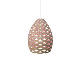 Tūī Pendant Light: Medium + Bamboo + Pink + White