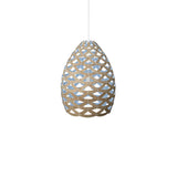 Tūī Pendant Light: Medium + Bamboo + Blue + White
