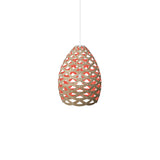 Tūī Pendant Light: Small + Bamboo + Red + White