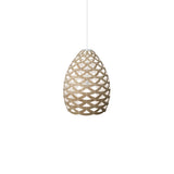 Tūī Pendant Light: Small + Bamboo + White + White