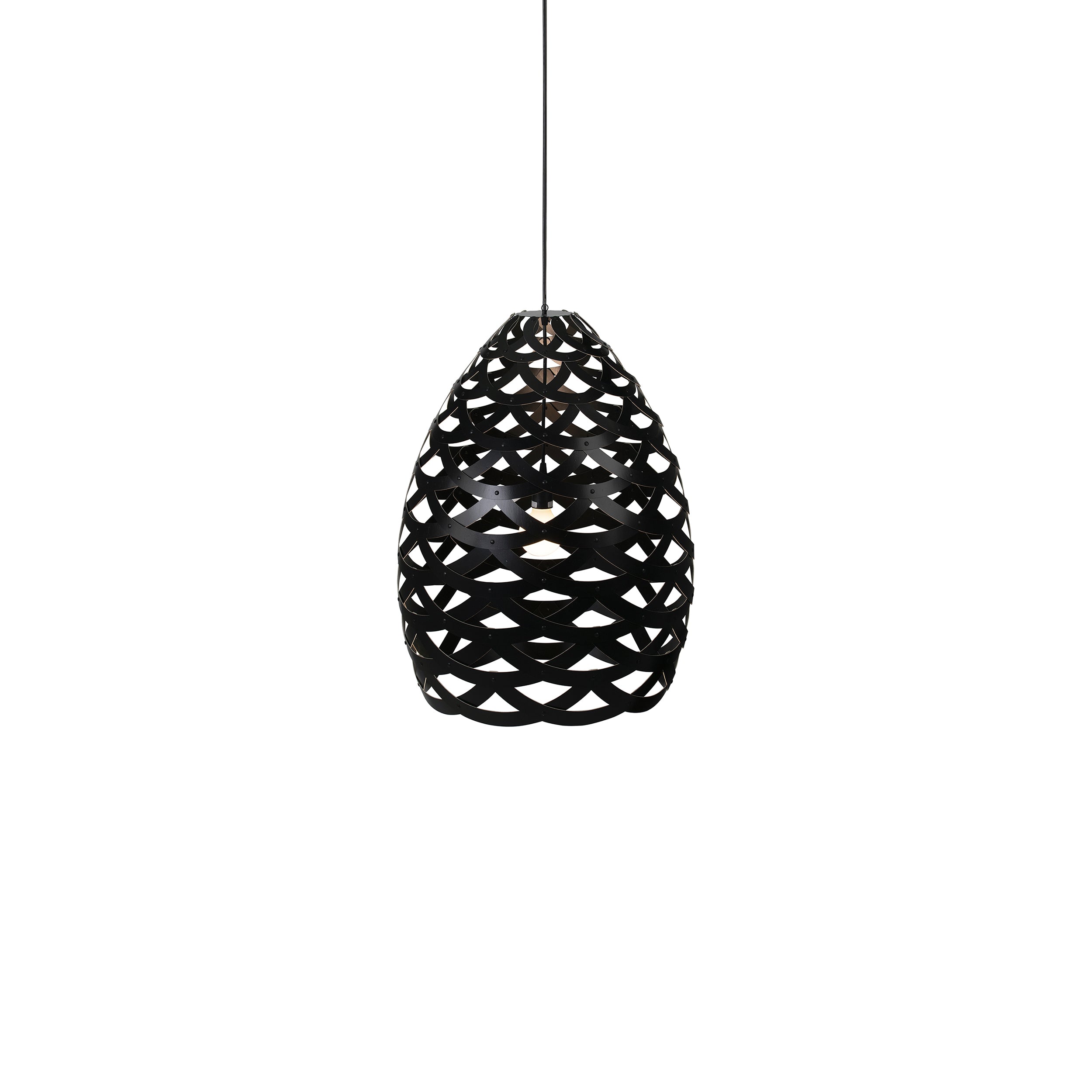 Tūī Pendant Light: Small + Black + Black