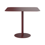 Odette Dining Table: Wine Red Metal