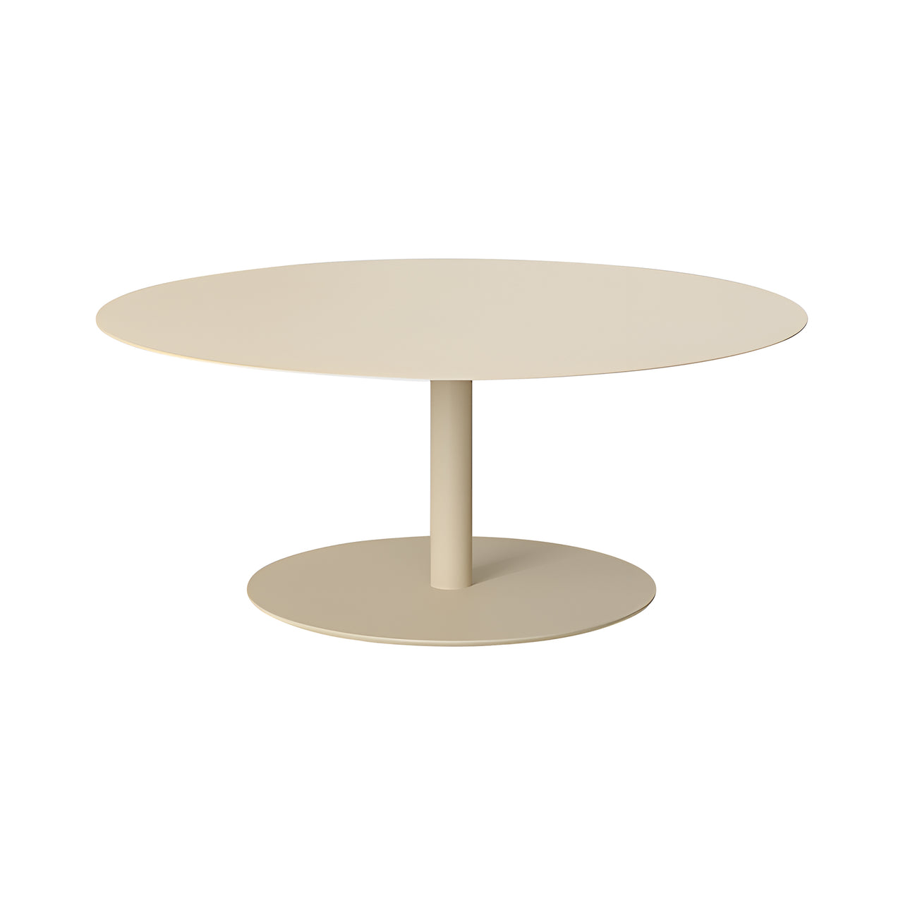 Odette Round Coffee Table: Extra Large + Low + Ivory Metal