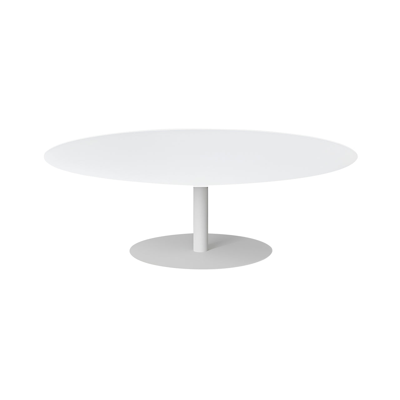 Odette Round Coffee Table: XX Large + Low + White Metal