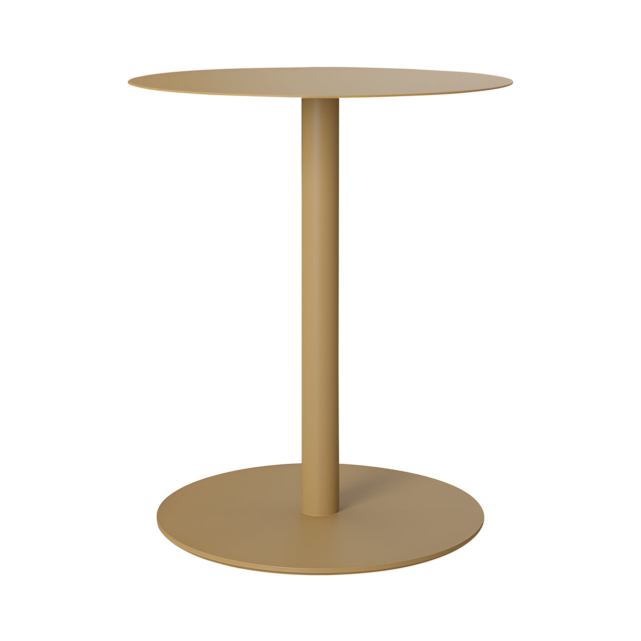 Odette Round Coffee Table: Small + High + Brown Beige Metal