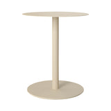 Odette Round Coffee Table: Small + High + Ivory Metal