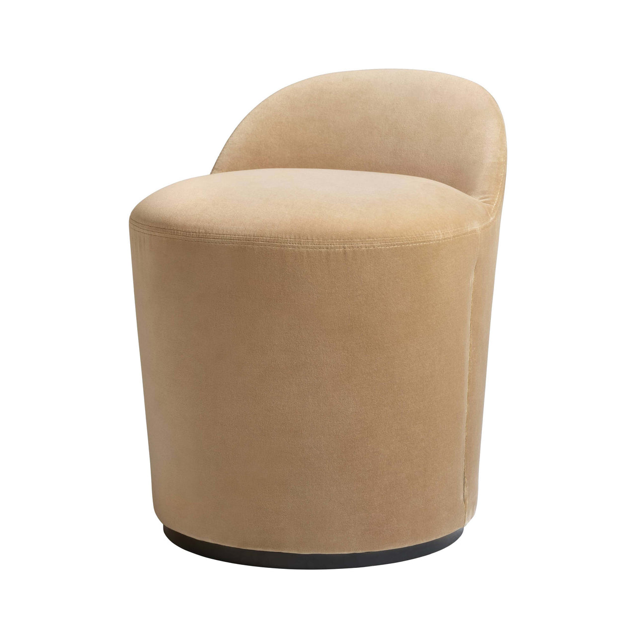 Tail Dining Chair: Low Back + Fully Upholstered + Black Semi Matt