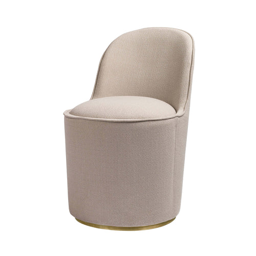Tail Dining Chair: High Back + Fully Upholstered + Antique Brass