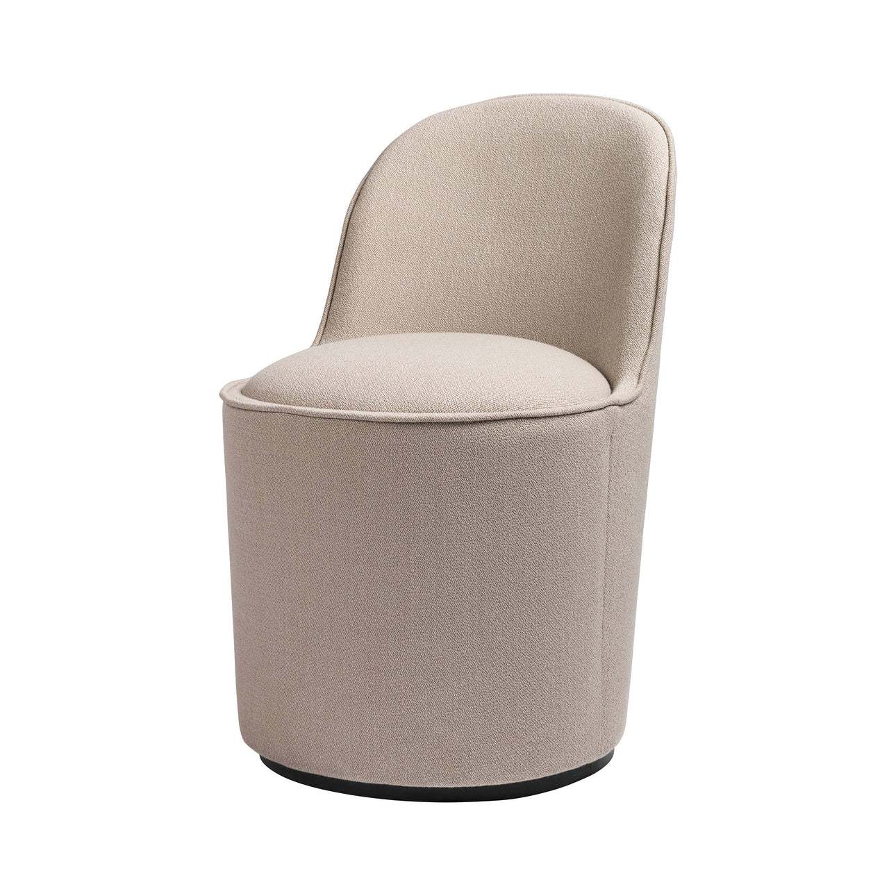 Tail Dining Chair: High Back + Fully Upholstered + Black Semi Matt