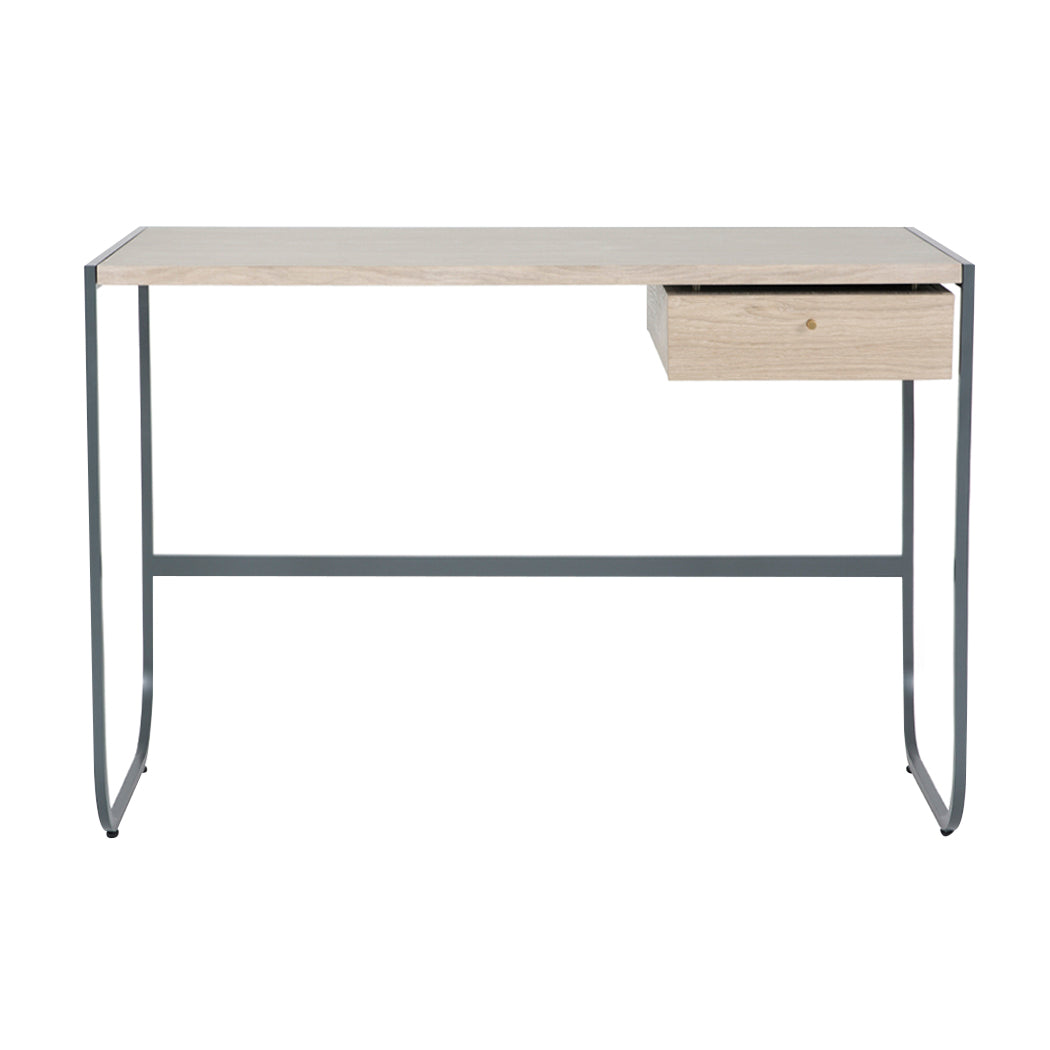 Tati Desk: 1 + White Stained Oak + Storm Grey