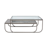 Tati Large Coffee Table: High + Glass Top