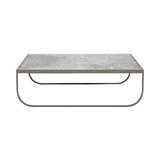 Tati Large Coffee Table: Low + Elegant Grey Marble + Quartz Grey