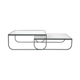 Tati Large Coffee Table: High + Glass Top