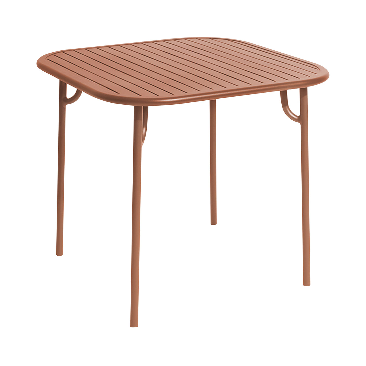 Week-End Square Dining Table with Slats: Terracotta