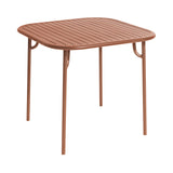 Week-End Square Dining Table with Slats: Terracotta