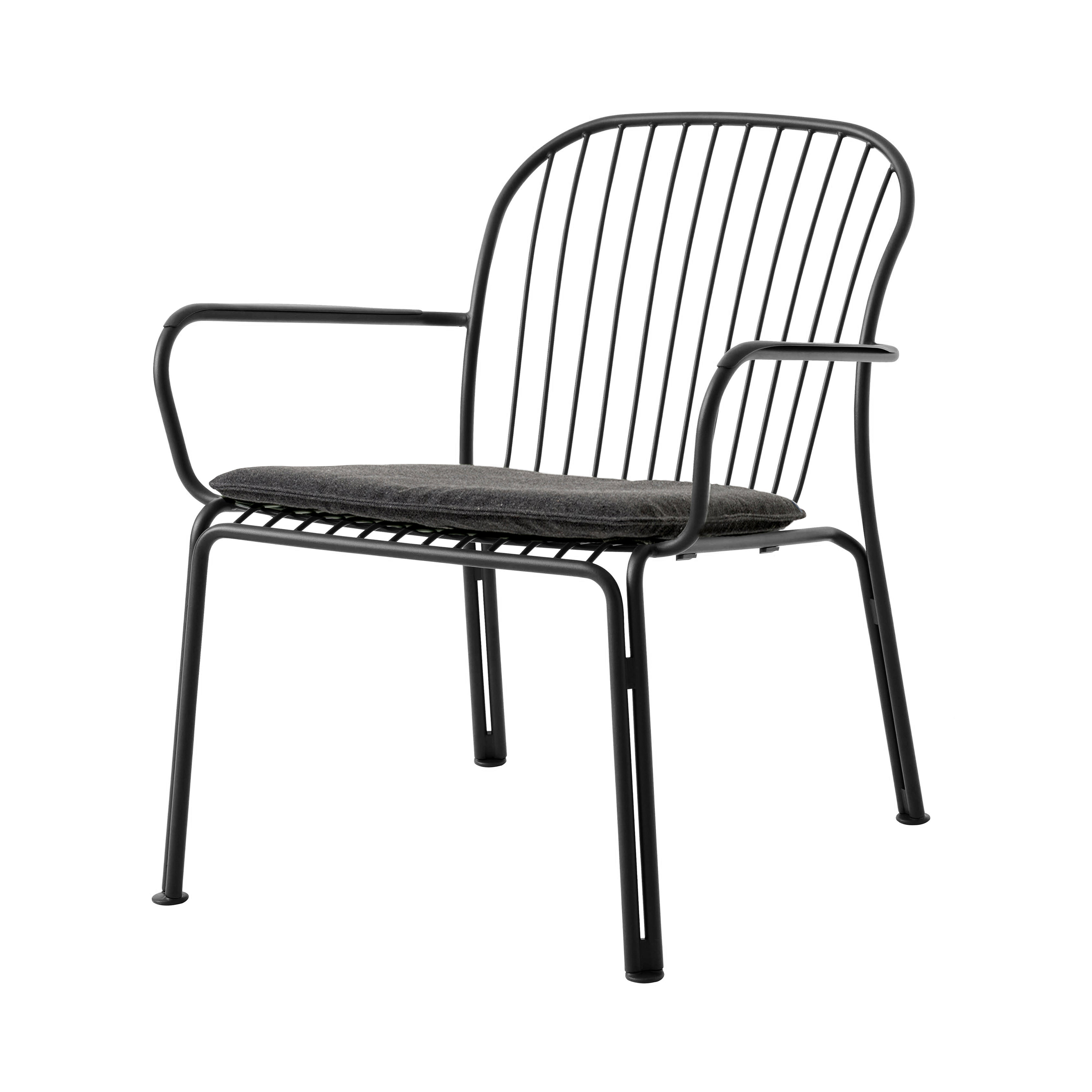 Thorvald SC101 Outdoor Lounge Armchair with Seatpad: Set of 2 + Warm Black + Heritage Char