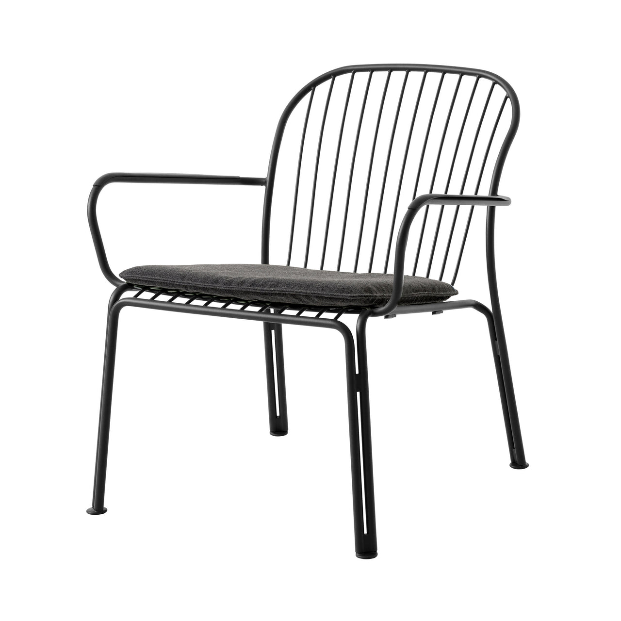 Thorvald SC101 Outdoor Lounge Armchair with Seatpad: Set of 2 + Warm Black + Heritage Char
