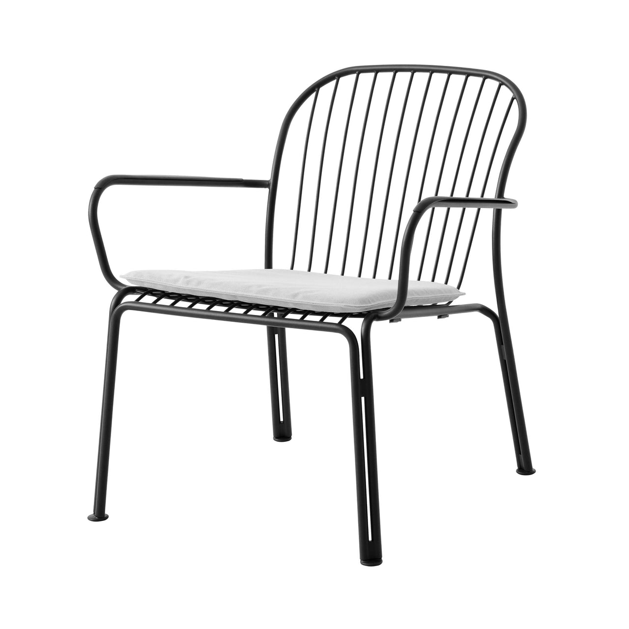 Thorvald SC101 Outdoor Lounge Armchair with Seatpad: Set of 2 + Warm Black + Heritage Papyrus