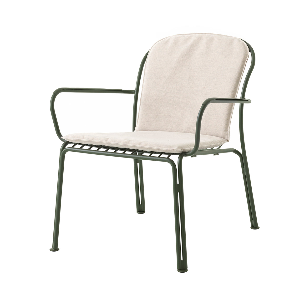 Thorvald SC101 Outdoor Lounge Armchair with Cushion: Set of 2 + Bronze Green + Heritage Papyrus